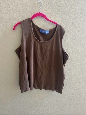 Signature Brown Scoop Neck Tank Top